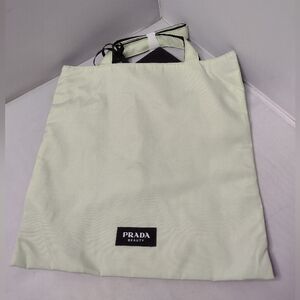 Prada Beauty Shoulder Tote Shopping Bag Light Green Black Reversible A1